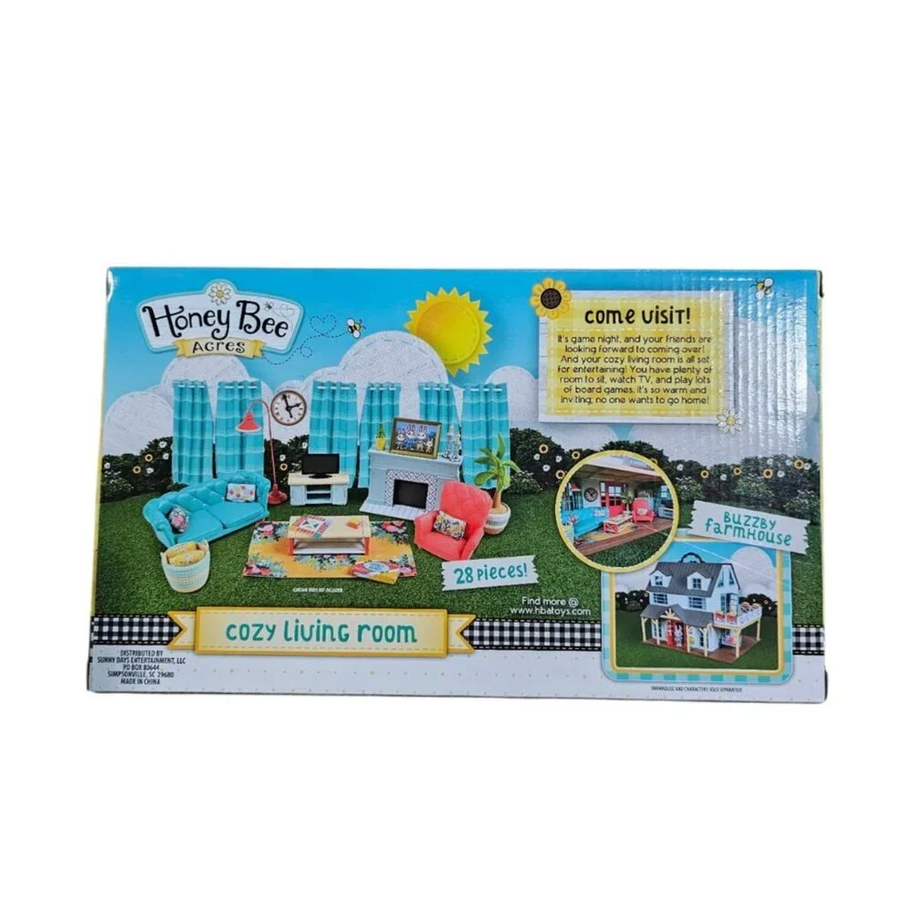Honey Bee Acres Cozy Living Room for Dollhouse Playset 28 Pieces New - Picture 2 of 2